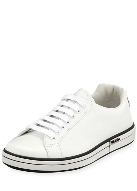 prada men's avenue plume leather low-top sneakers|Prada Men's Avenue Plume Leather Low.